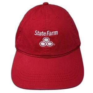 State Farm Slideback Baseball Cap Red OS Adjustable Embroidered Cap America